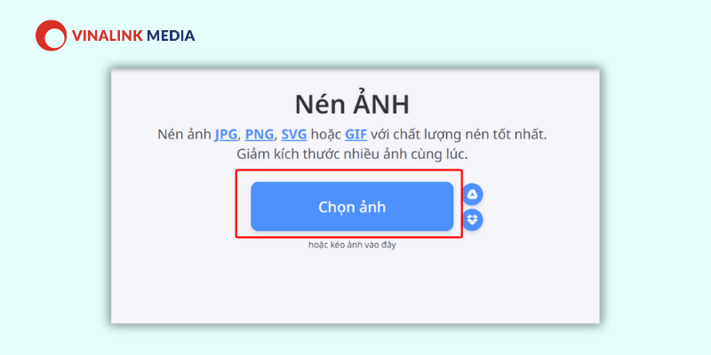 Tải ảnh bạn muốn nén lên iloveimg